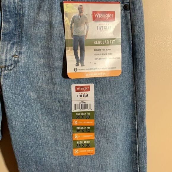 Wrangler Blue Regular Fit Jeans size 35x30 - Picture 3 of 5